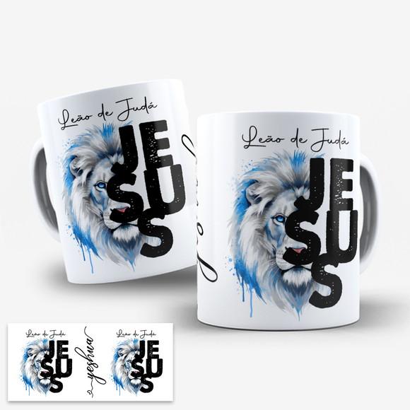 Arte Digital para Caneca Leão de Judá Yeshua Jesus