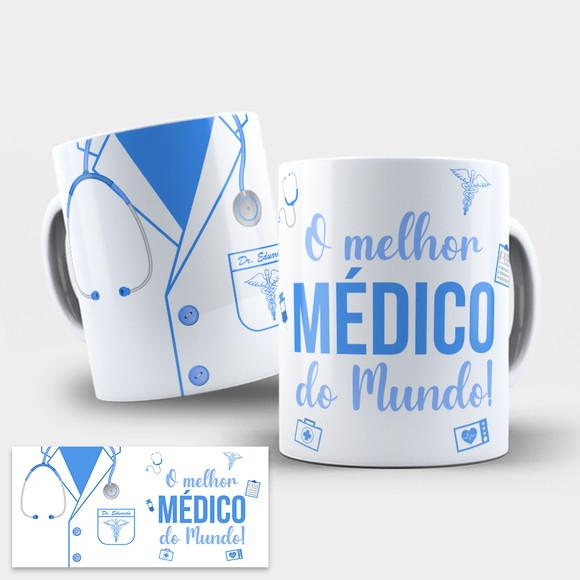 Arte Digital para Caneca Médico Jaleco Medicina