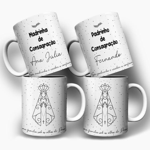 Arte Digital para Caneca Padrinho e Madrinha de Consagração