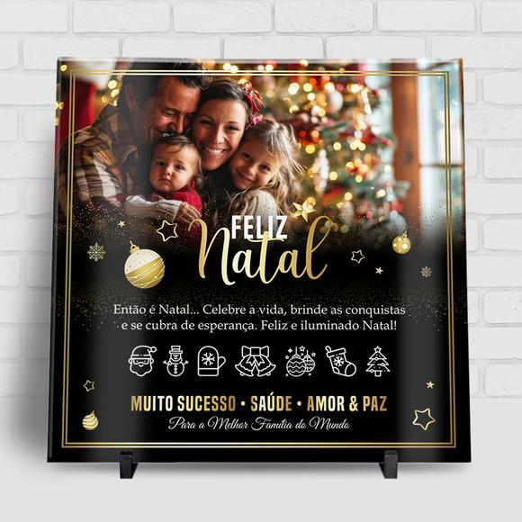 Arte Digital Azulejo Sublimação Natal com Foto