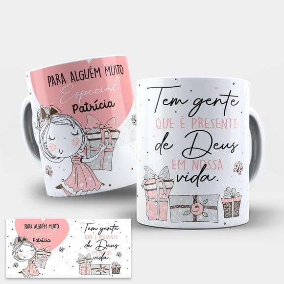 Arte Digital Caneca Amizade Pessoa Especial Presente de Deus