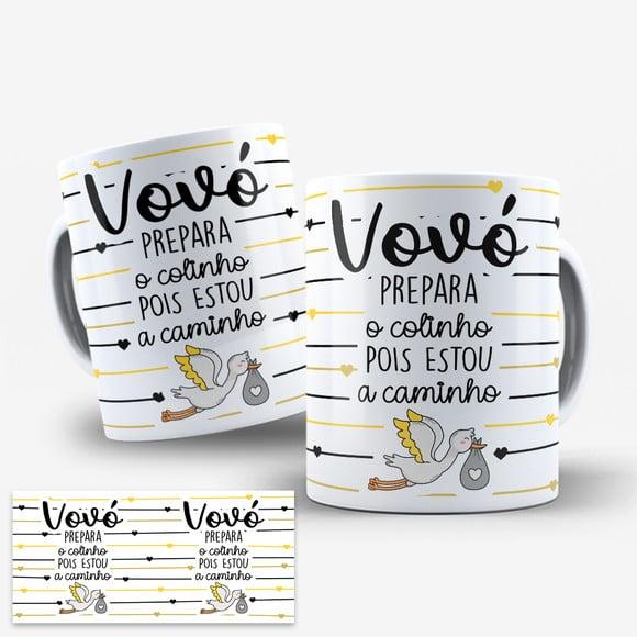 Arte Caneca Revelação Gravidez Vovó Prepara o Colinho