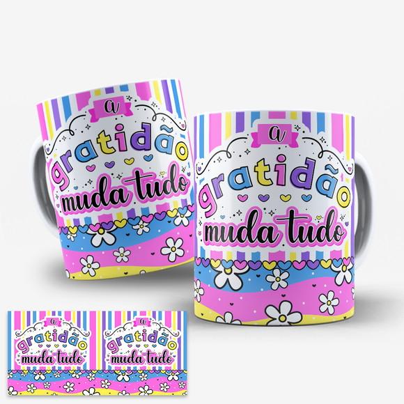 Arte Digital Caneca Gratidão Frases Motivacionais