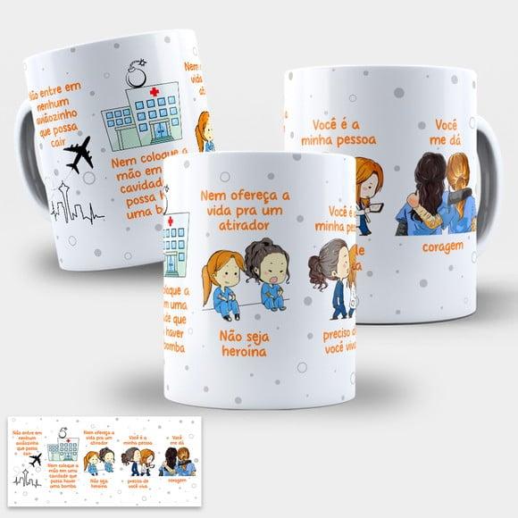 Arte Digital Caneca Greys Anatomy Aviãozinho