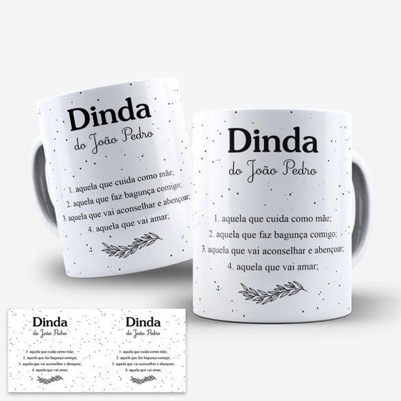 Arte Caneca para Padrinhos de Batismo - Dindo e Dinda