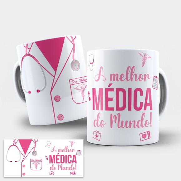Arte Digital para Caneca Medica Jaleco Medicina