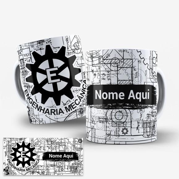 Arte Digital Caneca Profissão Engenharia Mecânica