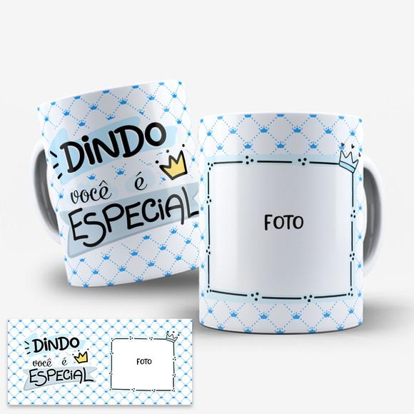 Arte Digital Caneca Padrinhos Dindo e Dinda com Foto