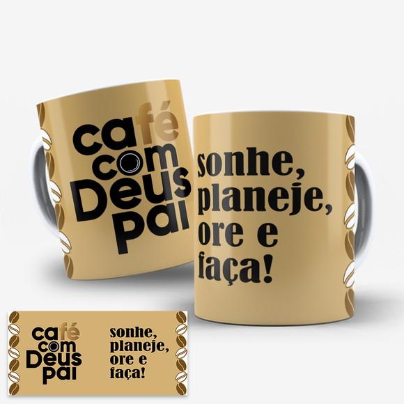Arte Digital Caneca Café com Deus Pai