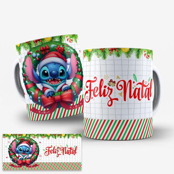 Arte Digital Caneca Natal Stitch Feliz Natal