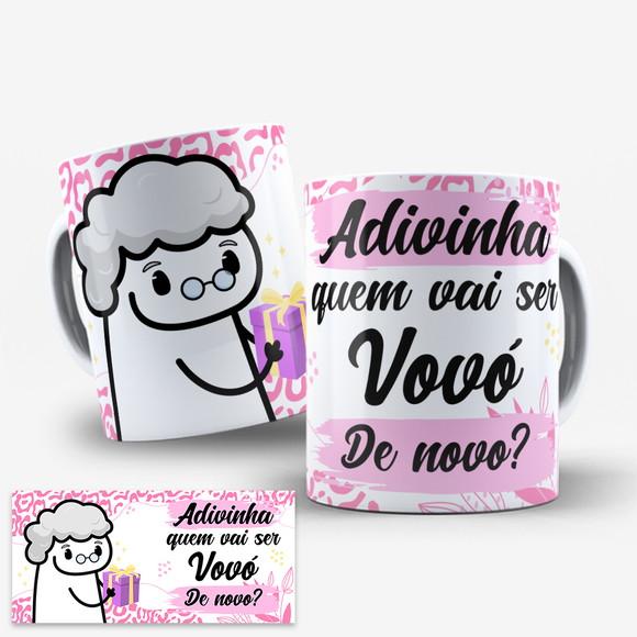 Arte Caneca Anúncio Gravidez Adivinha Quem Vai Ser Vovó