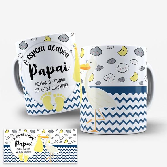 Arte Caneca Anuncio Revelação de Gravidez Promovido a Papai