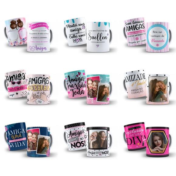 Kit Digital Amigas Arte para Canecas (pack 9 Artes)