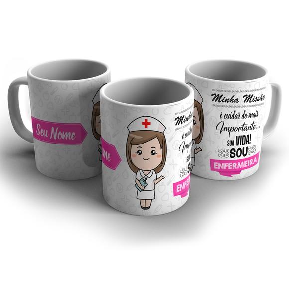 Arte Digital Caneca Profissão Enfermeira