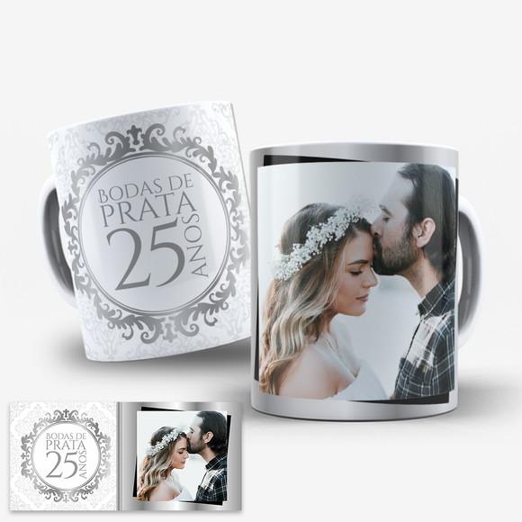 Arte Digital para Caneca Bodas de Prata