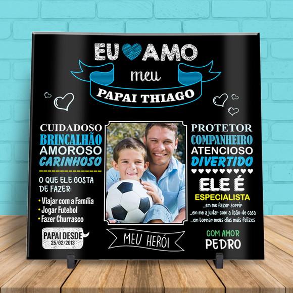Arte Digital Azulejo Dia dos Pais com Foto
