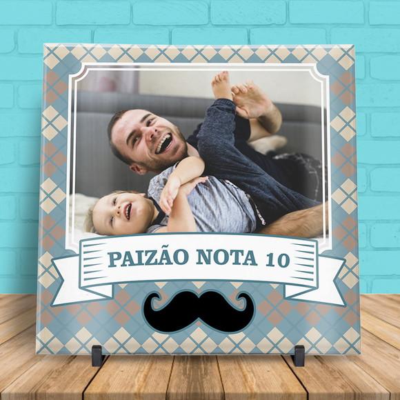Arte Digital Azulejo Dia dos Pais com Foto