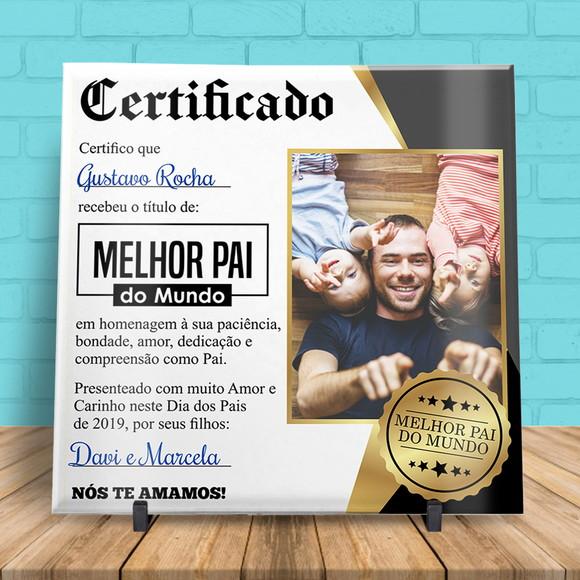 Arte Digital Azulejo Dia dos Pais com Foto