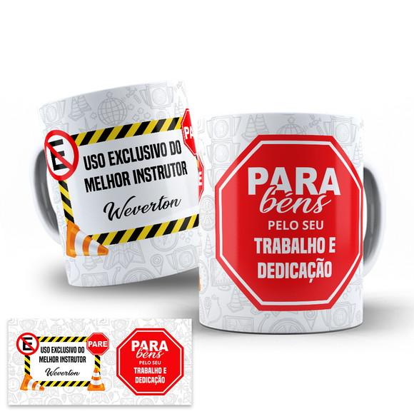 Arte Digital Caneca Profissão Instrutor de Auto Escola