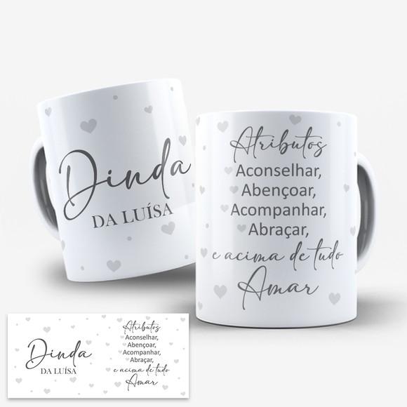 Arte Caneca para Padrinhos de Batismo - Dindo e Dinda