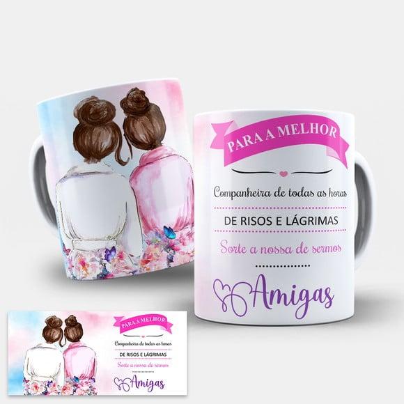 Arte Digital para Caneca Uso Exclusivo Melhor Amiga