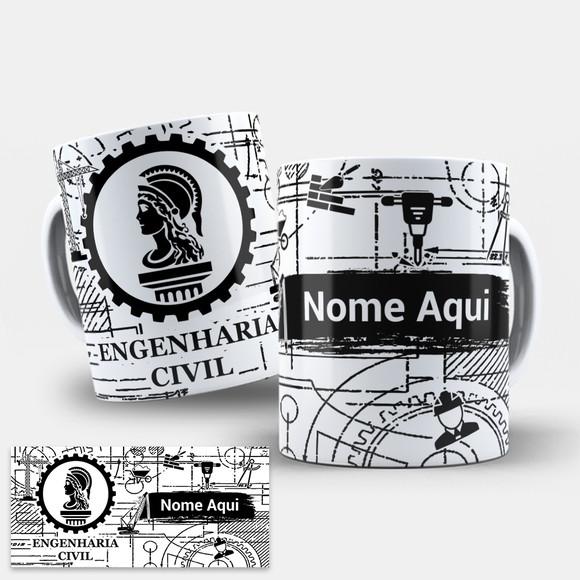 Arte Digital Caneca Profissão Engenharia Civil