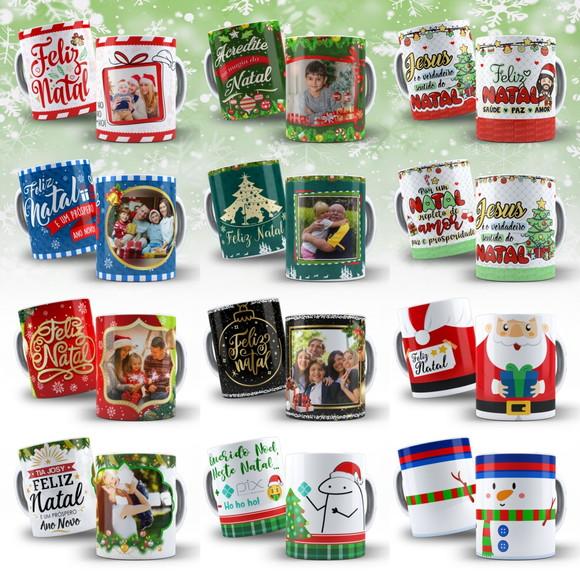 Pack Natal Estampas Artes Canecas Sublimação
