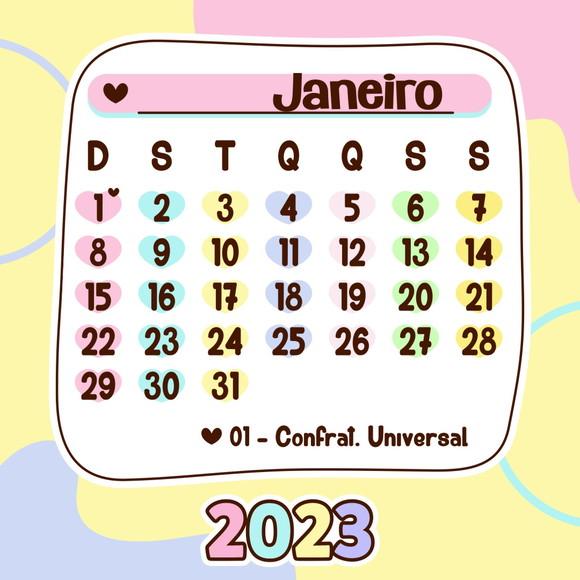 Arte Digital Calendário 2023 - Arquivo Digital pdf e Corel