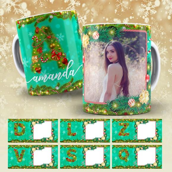 Pack Artes Estampas Canecas Natal com Foto