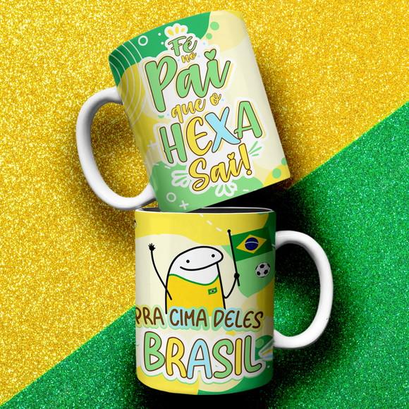 Arte Caneca Brasil Copa Flork Torcedor
