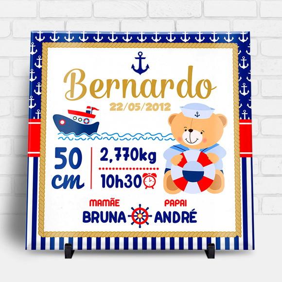Arte para Azulejo Personalizado Nascimento Menino