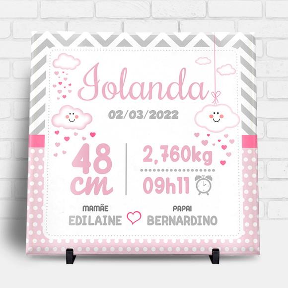 Arte para Azulejo Personalizado Nascimento Menina