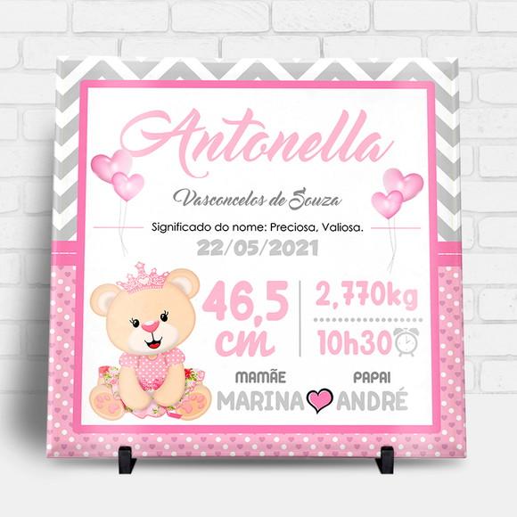 Arte para Azulejo Personalizado Nascimento Menina