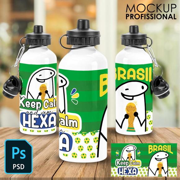 Mockup Squeeze Branco Tampa Dupla - 3 Posições