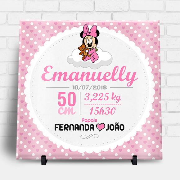 Arte para Azulejo Personalizado Nascimento Menina