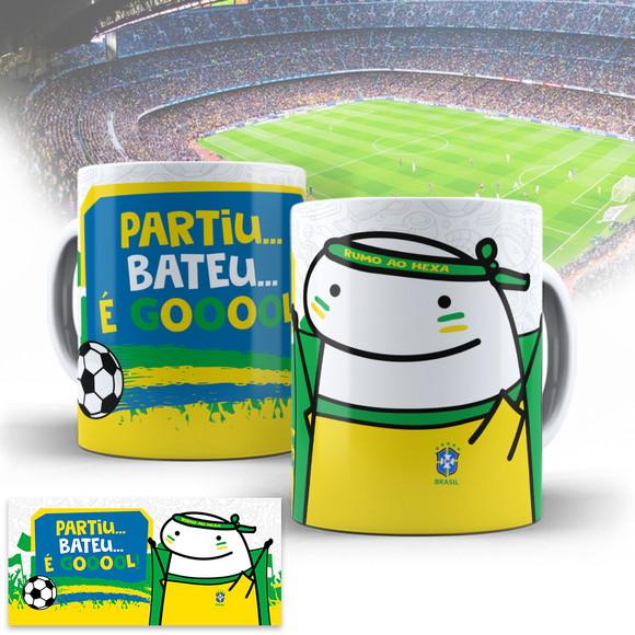 Arte Caneca Brasil Copa Qatar 2022 - Flork Torcedor