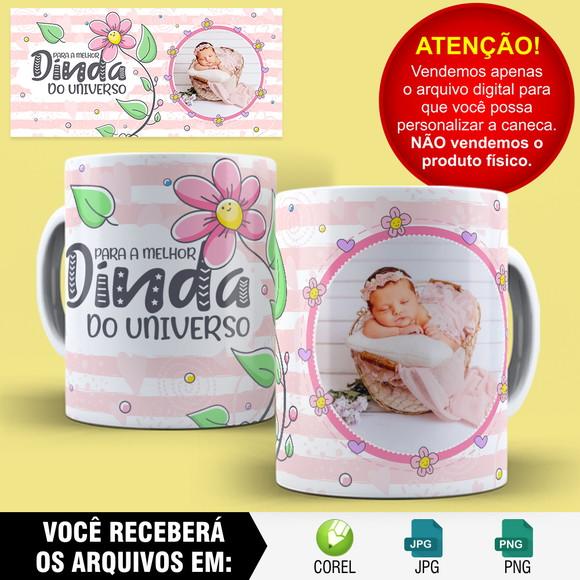 Arte Digital para Caneca Madrinha Dinda
