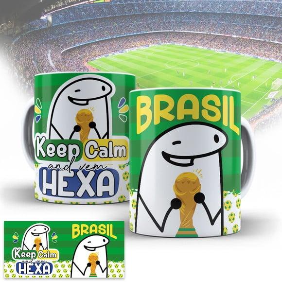Arte Caneca Brasil Copa Qatar 2022 - Flork Torcedor