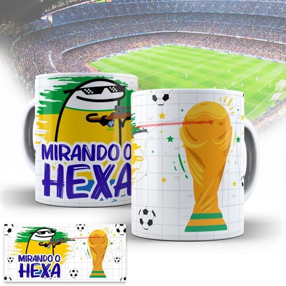 Arte Caneca Brasil Copa Qatar 2022 - Flork Torcedor