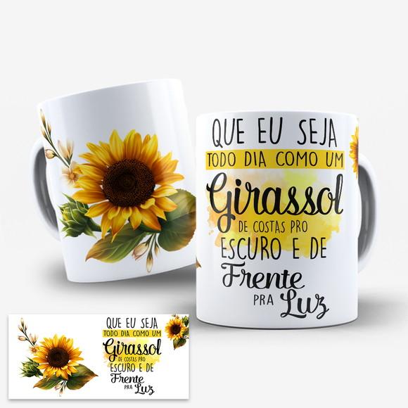 Arte Digital Para Caneca Girassol - Sublimação