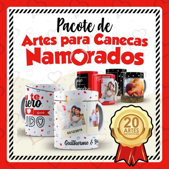 Pacote de Artes de Caneca Dia dos Namorados - 20 artes
