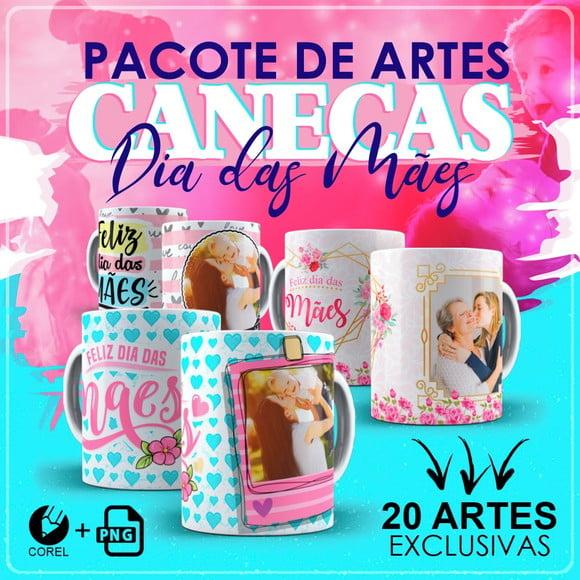 Pacote de Artes Dia das Maes Caneca - 20 Artes