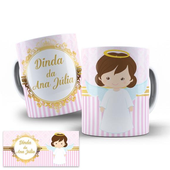 Arte Caneca para Padrinhos de Batismo - Dindo e Dinda