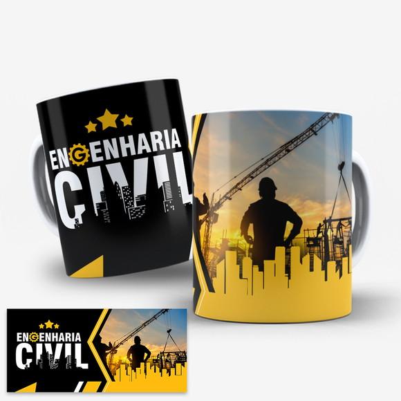 Arte Digital Caneca Profissão Engenharia Civil