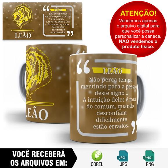 Arte para Caneca Signos Leão