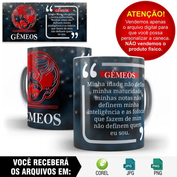 Arte para Caneca Signos Gêmeos