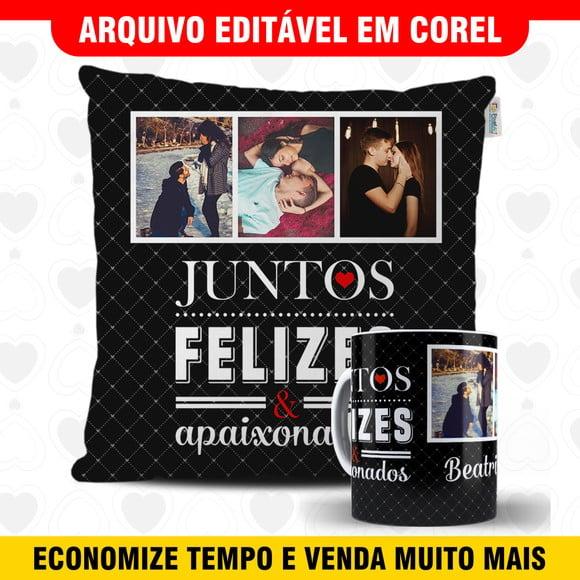 Arte para sublimação dia dos namorados Kit Caneca e Almofada