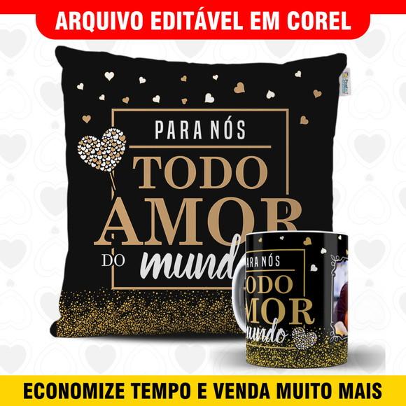 Arte para sublimação dia dos namorados Kit Caneca e Almofada