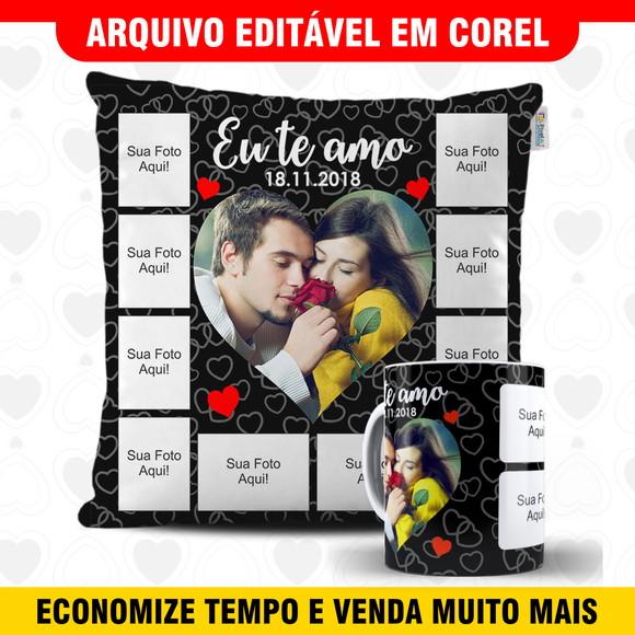 Arte para sublimação dia dos namorados Kit Caneca e Almofada