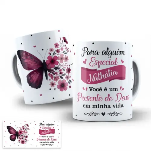 Arte Digital para Caneca para Alguém Especial Borboleta